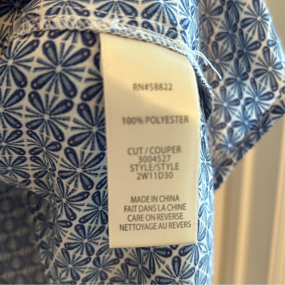 Max Studio Blue Patterned Button-Up Blouse Size 3x - image 5